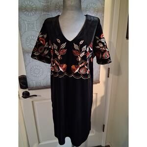 Kaktus velvet embroidered dress